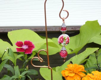 Copper Heart Plant Stake: Indoor/Outdoor Garden Decoration
