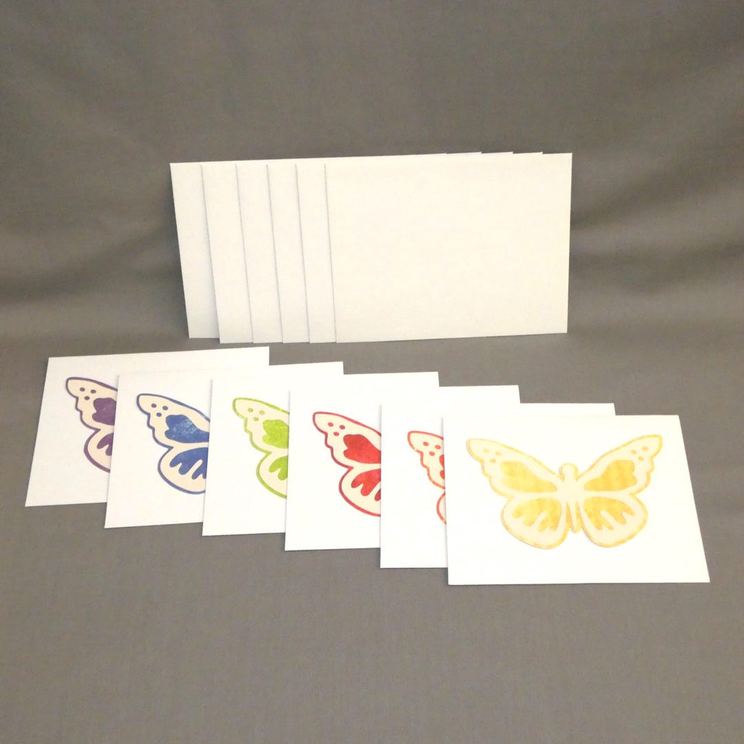Handcrafted Butterfly Note Cards, Rainbow Set of 6, Blank Inside - Etsy