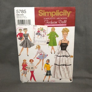 Simplicity Pattern 5785 Doll Clothes for 11-1/2 inch Fashion Doll Archives