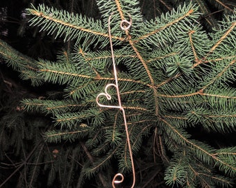 Copper Heart Hook for Hanging Birdfeeders Hummingbird Swings Yard Art