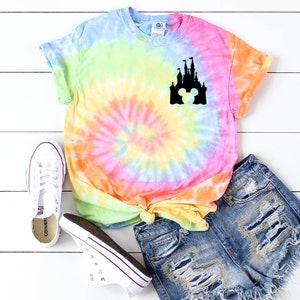 Mickey Castle Tie Dye Tee, Tie Dye Disney, Disneyland Tie Dye Shirt, Castle Mickey Shirt, Disney shirt, Disney World Shirt