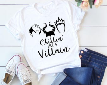 Chillin like a Villain shirt, Disney Halloween Tee, Halloween Villain, Disney Villain Shirt, Plus Size Halloween, Women's Halloween