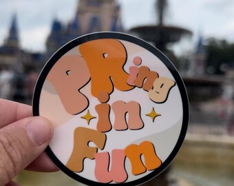 PRing in Fun Sticker, runDisney Sticker, Runner PR, Disney Runner, Disney Sticker, Disney Runner Sticker, Run Disney Sticker