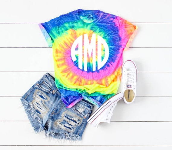 zipped monogram tie dye shirt