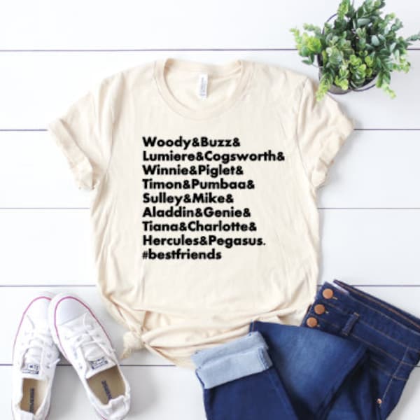 Disney Best Friends List-Best friend goals Disney Fan Shirt, Disney Shirt, Disney World Shirt, Disney character shirt