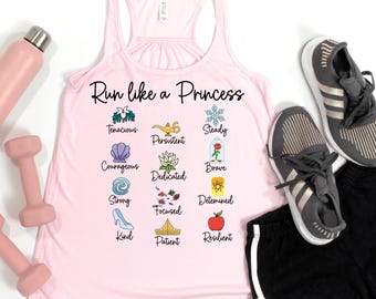 Run like a Princess Tank, Princess Half Tank, Disney Running Tank, Rundisney Shirt, RunDisney, Run Disney Athletic Top, Princess 5K 10k Half