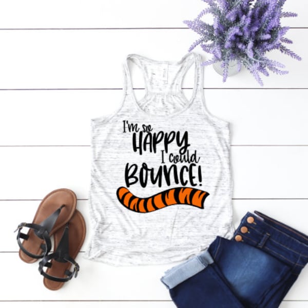 Tigger Tank, I'm so happy I could bounce Tank, Disney World Tank, Disneyland Tank, Winnie the Pooh Tank, Disney Tank, Disney Tank Top