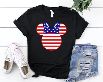 Disney July 4th Shirt, Disney Patriotic Shirt, Minnie Shirt, 4th of July Shirt, Disney World Shirt, Disney shirt, Minnie Flag Shirt