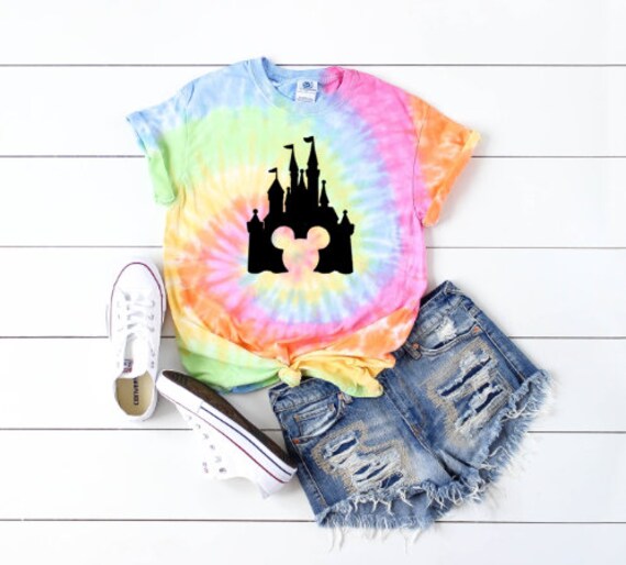 Mickey Castle Tie Dye Tee Tie Dye 
