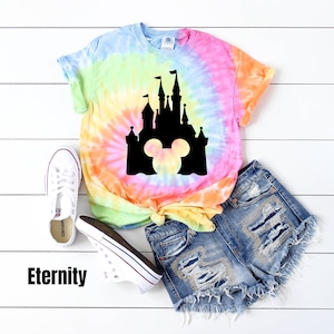 Mickey Castle Tie Dye Tee, Tie Dye Disney, Disneyland Tie Dye Shirt, Castle Mickey Shirt, Disney shirt, Disney World Shirt