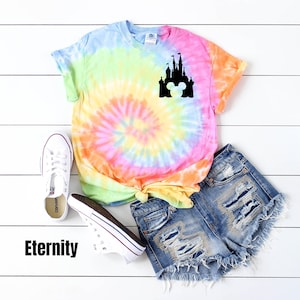 Mickey Castle Tie Dye Tee, Tie Dye Disney, Disneyland Tie Dye Shirt, Castle Mickey Shirt, Disney shirt, Disney World Shirt