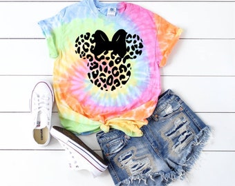 Leopard Minnie Shirt, Leopard Tie Dye, Cheetah Minnie Shirt, Animal Kingdom shirt, Safari Shirt, Disney women's shirt, Disney Style Shirt