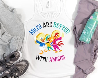 Camiseta sin mangas Miles Amigos, 10k Tres Caballeros, Camiseta sin mangas Disney Running, 10k Vino y Cena, Camiseta sin mangas Run Disney, RunDisney, Camiseta Vino y Cena