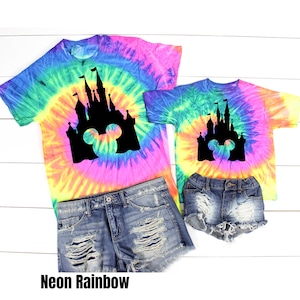 Mickey Castle Tie Dye Tee, Tie Dye Disney, Disneyland Tie Dye Shirt, Castle Mickey Shirt, Disney shirt, Disney World Shirt