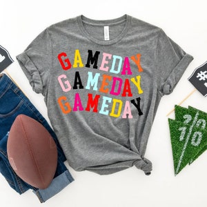 Colorful Gameday Shirt, Game Day Shirt, Football Shirt, College Football Mom Shirt, Game day Shirt, Football Mom Shirt