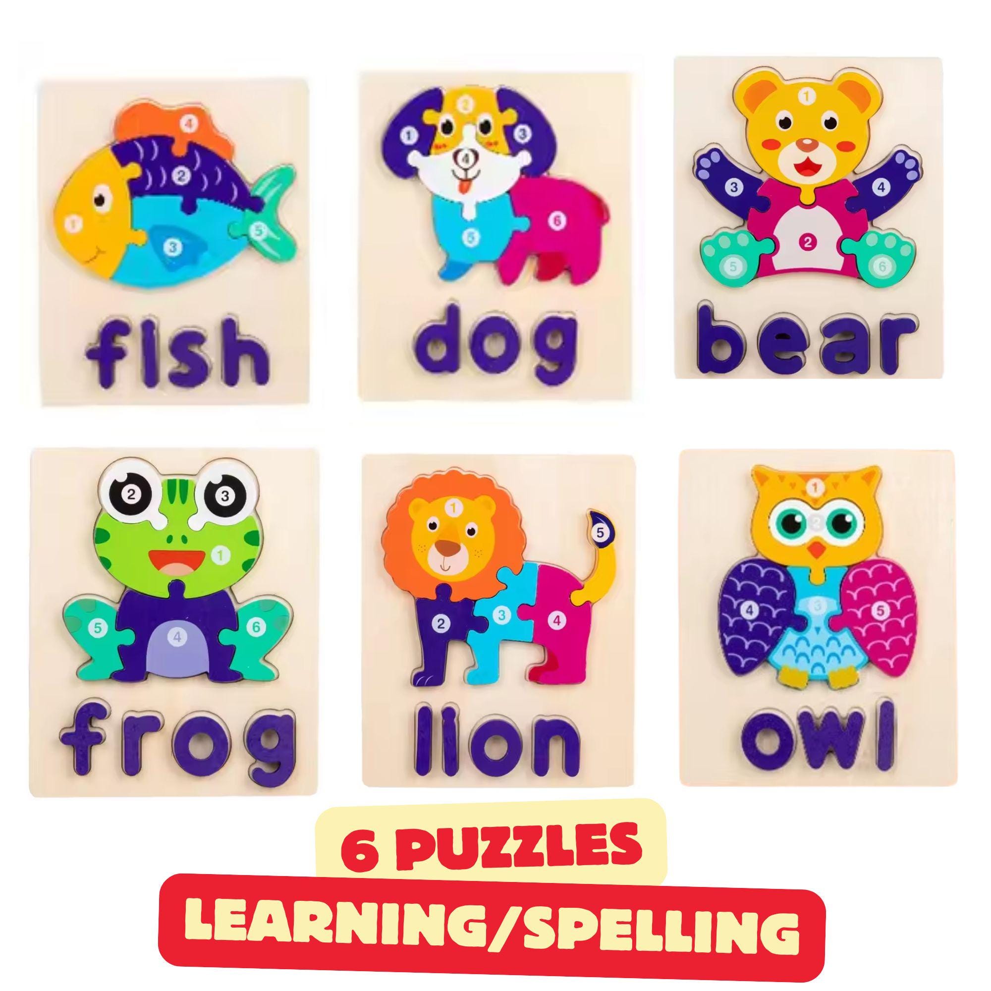 TODDLER Spelling Puzzle 6-pack! - Etsy