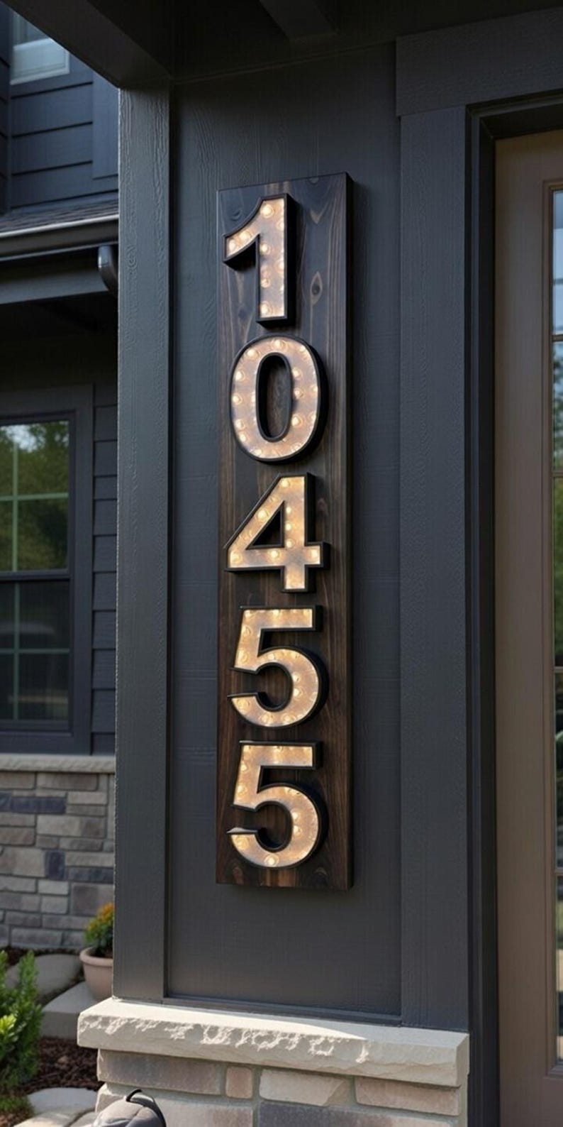 Modern LED Illuminated Address Sign – 5