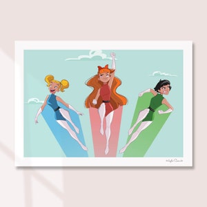 Powerpuff Girls Art Print | Digital Download | Wall Art Decor | Cartoon Network