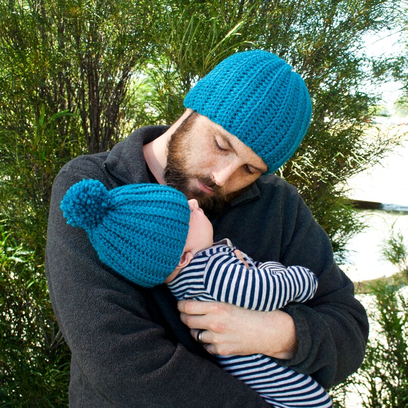 Custom Crochet Daddy & Me Matching Beanie Hats Gift for Dad Etsy