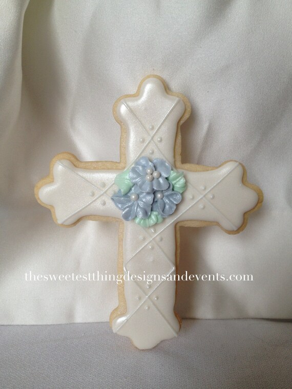 Items similar to 12 Baptism Favor / Christening Favor / Cross Cookie by