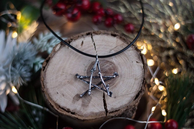 Witchy Twig Pentagram. Sterling Silver Pendant for Witch Etsy