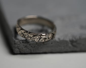 Acorn and Oak Leaf Ring • Nature Engagement Ring • Silver Woodland Ring • Forest Jewelry • Rustic Engagement Ring • Gift for Her