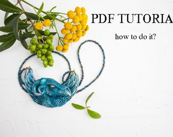 Step-by-Step Polymer Clay Tutorial: Blue Dragon Jewelry DIY-Digital Download-Jewelry DIY