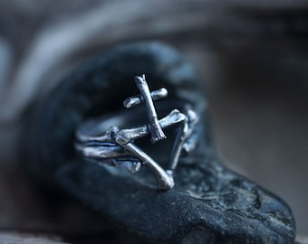 sulfur alchemy silver ring gothic jewelry