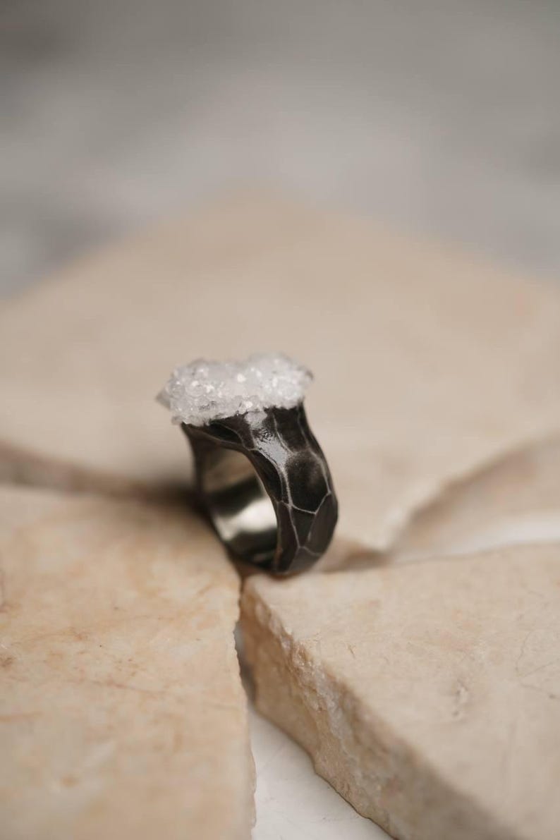 Rings With Rocks Beautiful Massive Ring With Rock Crystal - Etsy