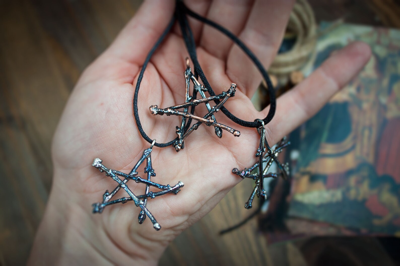 Witchy Twig Pentagram. Sterling Silver Pendant for Witch Etsy