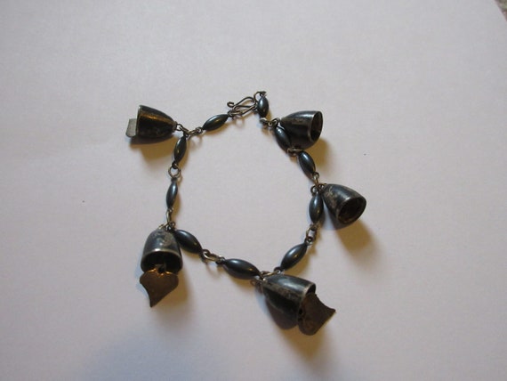 Bell Sterling Silver Bracelet-Gifts for Her-Vinta… - image 1