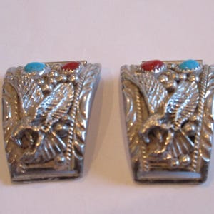 Eagle Watch Bands, Southwestern Sterling Silver Turquoise Coral Stone Watch Bands Extenders