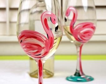 Flamingo Wine Glass