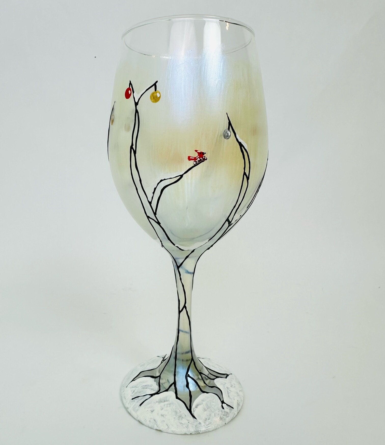 Janelle Patterson Art - Jeweled Autumn Trees Wine Glass