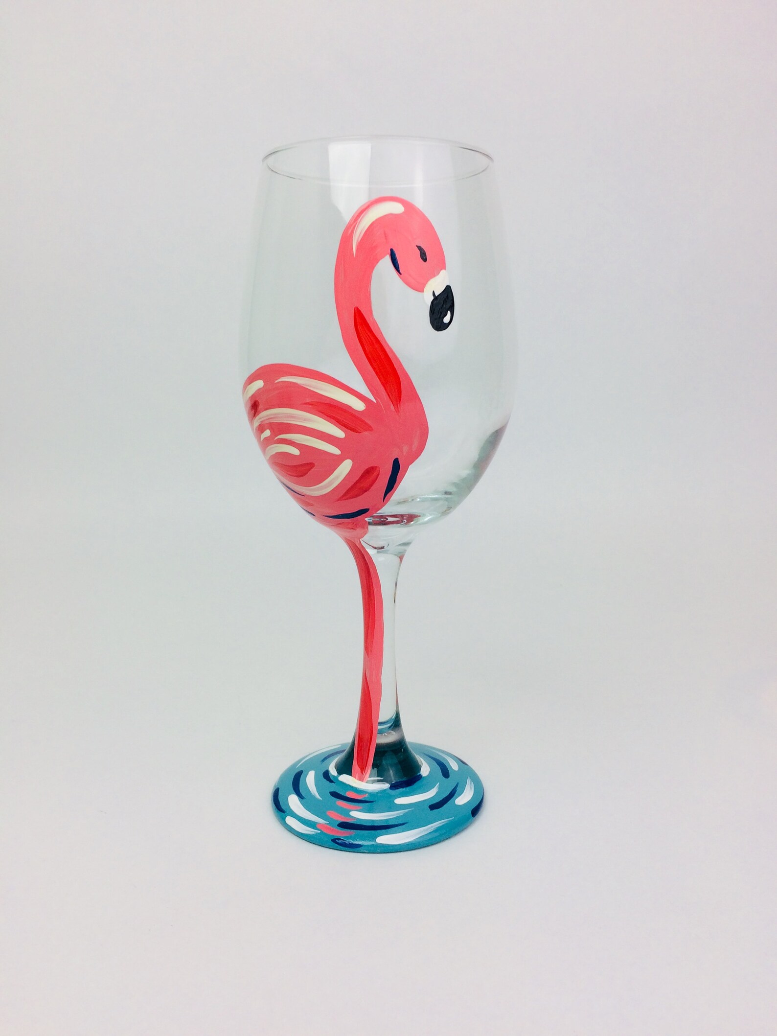 Flamingo Wine Glass Etsy