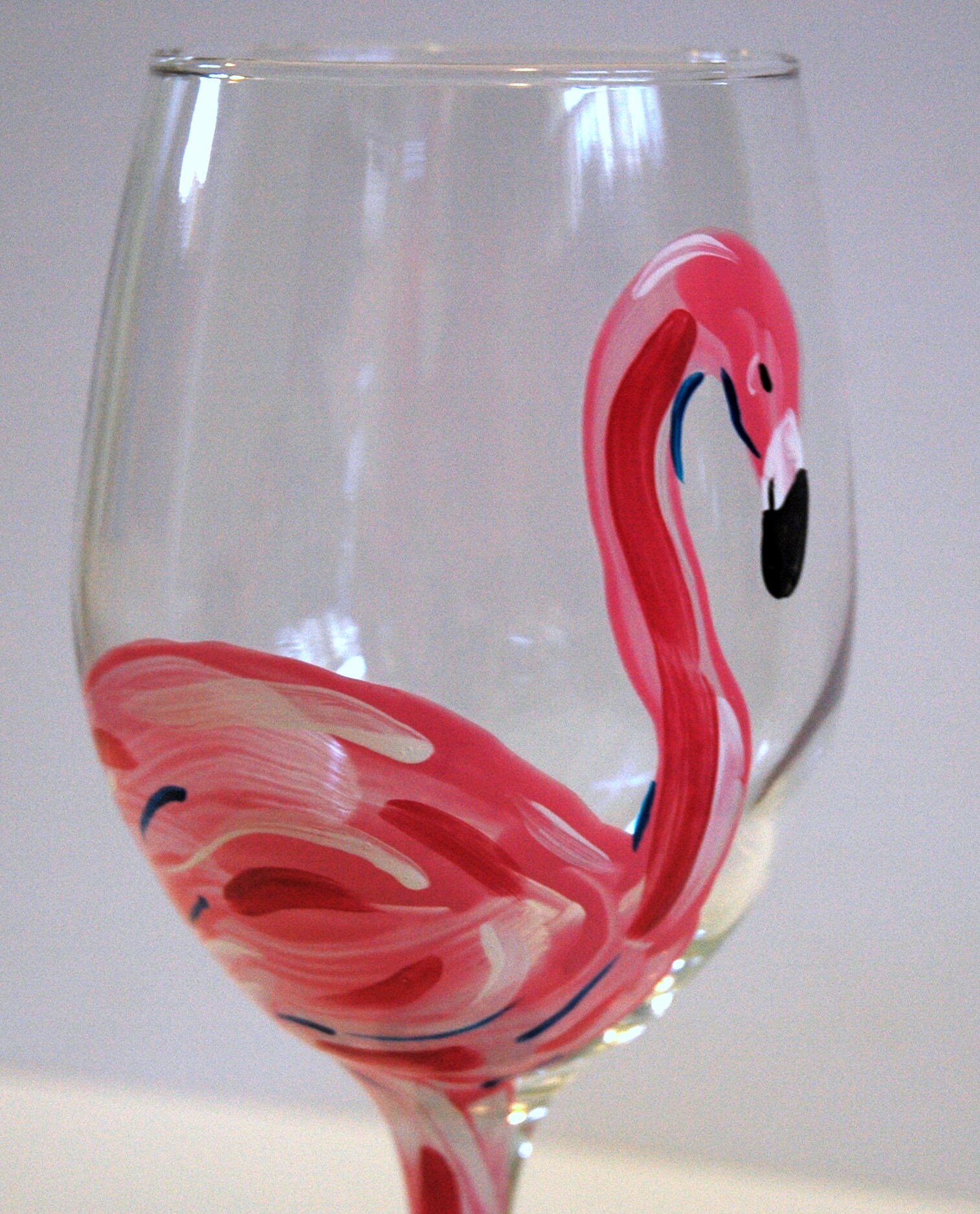 Flamingo Wine Glass Etsy