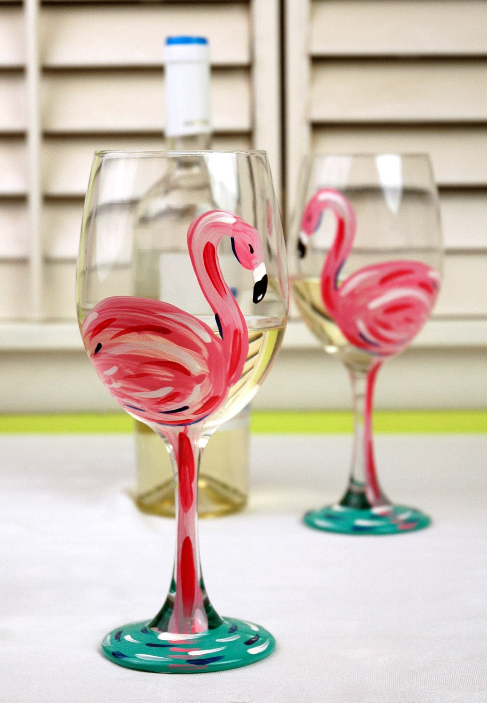 Shop Flamingo Stemless Wine Glass - Set of 4 For Your Coastal Home