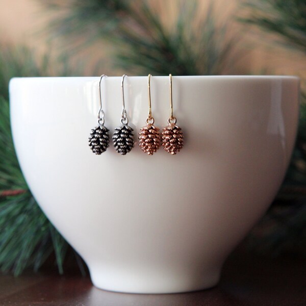 Dainty Pine Cone Earrings