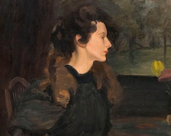 Pierre Georges Jeanniot , Victorian Portrait, Victorian Artwork, Artwork, Victorian Print, Victorian Scene, Victorian Woman, Dark Academia,