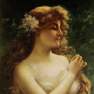 Victorian, Victorian Art, The Flower Girl, Victorian Artwork, Victorian Decor, Emeile Vernon, Victorian Artwork, Emeile Vernon,