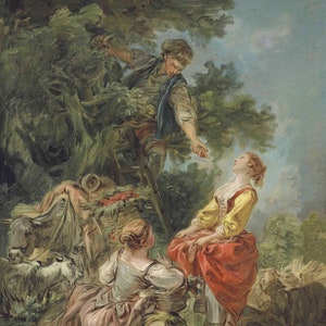 François Boucher, The Cherry Pickers, Rococo Art, French Country, Light Academia, 18th century, Victorian Decor, Victorian,