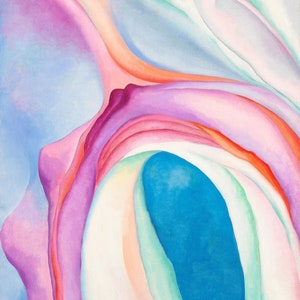 Music Pink and Blue II by Georgia OKeeffe, Georgia O’Keeffe, Artwork, O&#39;Keeffe Art, O&#39;Keeffe Artwork, Flower Artwork, Okeeffe Print,