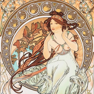 Alphonse Mucha, Art Nouveau, Arts Series, Mucha Music, Mucha Elements, Gallery Wall, Alphonse Mucha Artwork, Alphonse Mucha Wall Art, Decor,