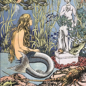 Ivan Bilibin, Little Mermaid, Mermaid illustration, Mermaid, Art Nouveau, Ocean Art, Mermaids, Art Deco, 1920’s, Fantasy Art, Selkie,
