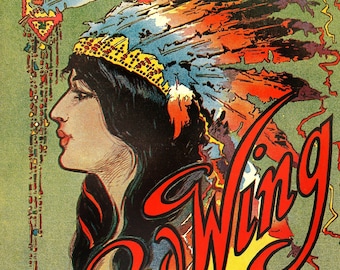 Art Nouveau Indian Art, Red Wing, American Western Art, Native Art Nouveau Indian Art, Red Wing, American Western Art, Native