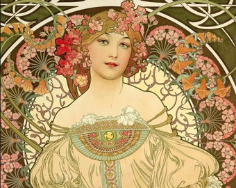 Alphonse Mucha, Large, Art Print, vintage, Wall Art, Unique Art, vintage Artwork, Print of a Painting, Art Déco, Poster, Gallery Wall Art,