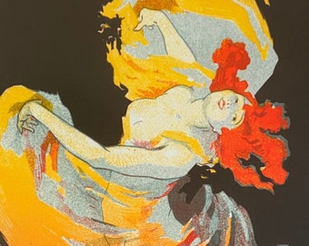 Jules Chéret, Folies - Bergere, La Loie Fuller, Cabernet Poster Print, Art Deco, Art Nouveau Art, Parisian Poster Art, Vintage Art Print,