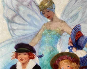 Fairy Art, Fairy Artwork, Vintage Fairy Artwork, Water Nymph, Art Nouveau Fairy, Art Nouveau Art, Art Deco Print, Art Deco,