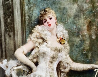 Victorian Woman Vintage Lady Victorian Decor Victorian Art Deco Artwork Dark Academia European Wall Art Photo Print Mother and Child