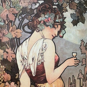 Large 12x18 Art Nouveau Style Fine Art Print by Alphonse Mucha of a Beautiful Woman